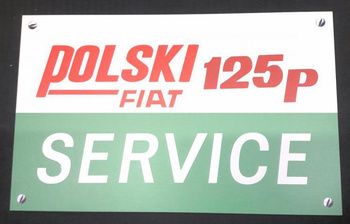 Polski Fiat 125 Service tablica PRL