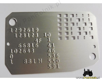 Mercedes W123 W124 tabliczka z kodem wyposażenia tłoczona