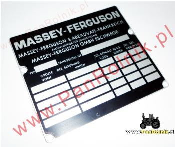 Massey Ferguson MF590 tabiczka znamionowa