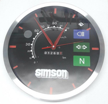 Simson SR50 SR 50 zegar ścienny, metalowa ramka 30 cm