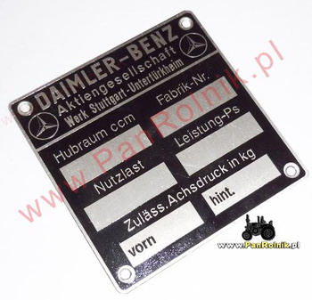 Merces Benz lata 30'- tabliczka znamionowa