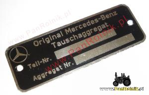 Mercedes Benz W113 aggregat tabliczka znamionowa