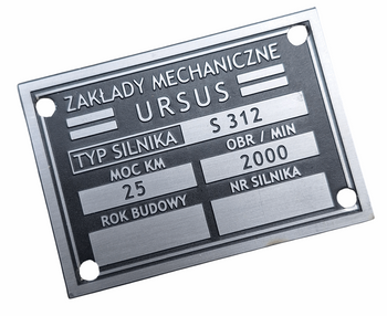 Ursus C 325 tabliczka znamionowa z nr silnika