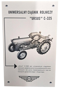 Ursus C 325 C325 tablica PRL