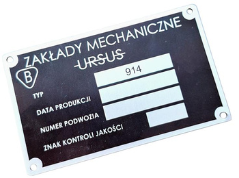 Ursus 914 tabliczka znamionowa aluminiowa