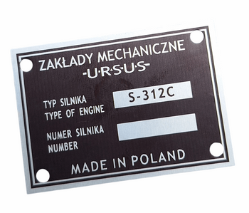 Ursus C 330 (traktor) tabliczka znamionowa silnika S-312 C nowszy typ