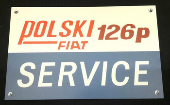 Polski Fiat 126p Service Tablica PRL