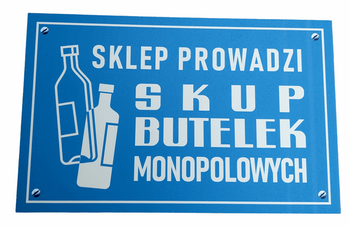 Skup butelek monopolowych Tablica PRL