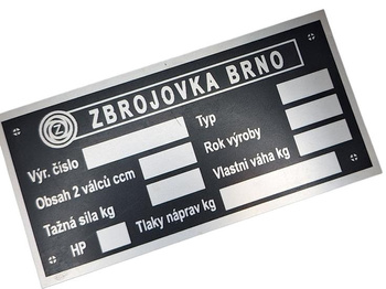 Zetor T 25 (traktor) tabliczka znamionowa wzór nr.2