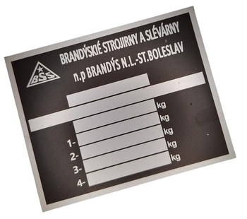 BSS tabliczka znamionowa