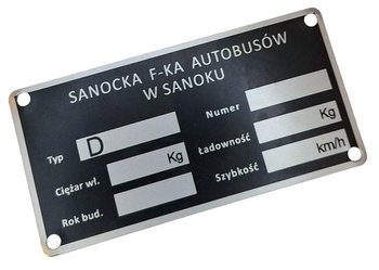 Sanok/Autosan D 45 (przyczepa) tabliczka znamionowa