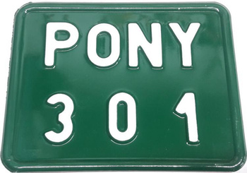 PONY 301 Tablica zlotowa rejestracyjna zielona