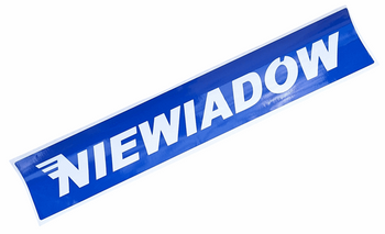 Niewiadów naklejka logo napis niebieska 35 cm x 6 cm