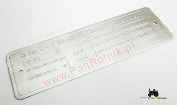 Porsche 924 tabliczka znamionowa