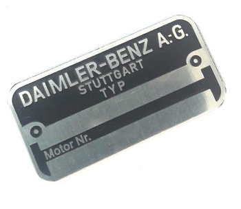 Mercedes Benz tabliczka silnika MOTOR NR.